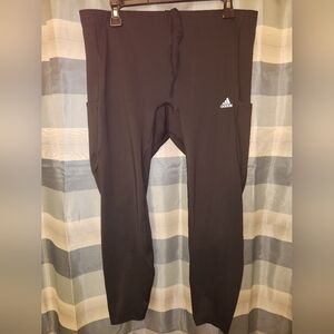 XL Adidas Black Ankle Legging, Drawstrings&Pockets,Athleisure,Sports,Yoga